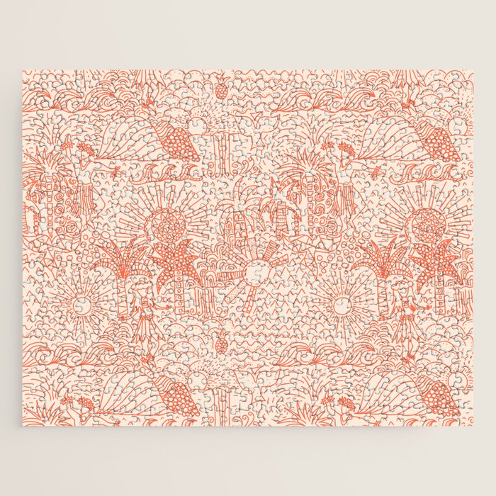 Polynesian Dancers Coral Peach Jigsaw Puzzle Gallery Image 1