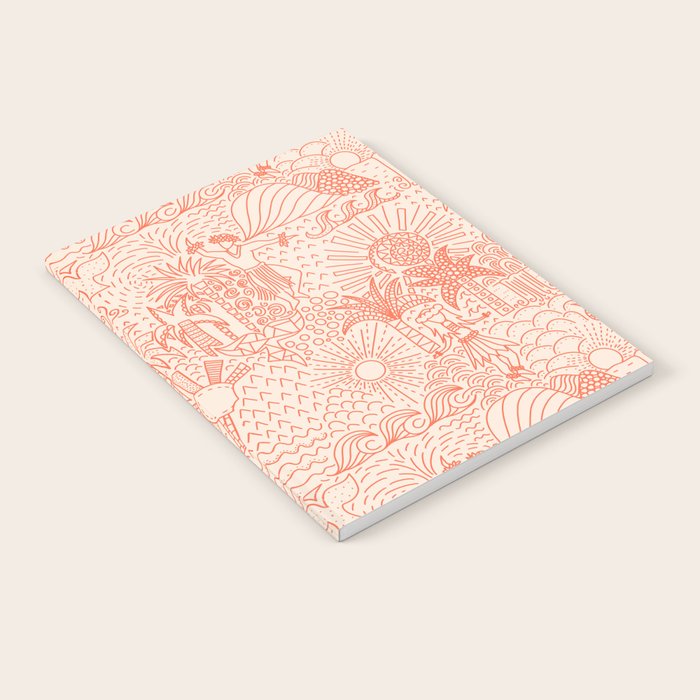 Polynesian Dancers Coral Peach Notebook Gallery Image 2