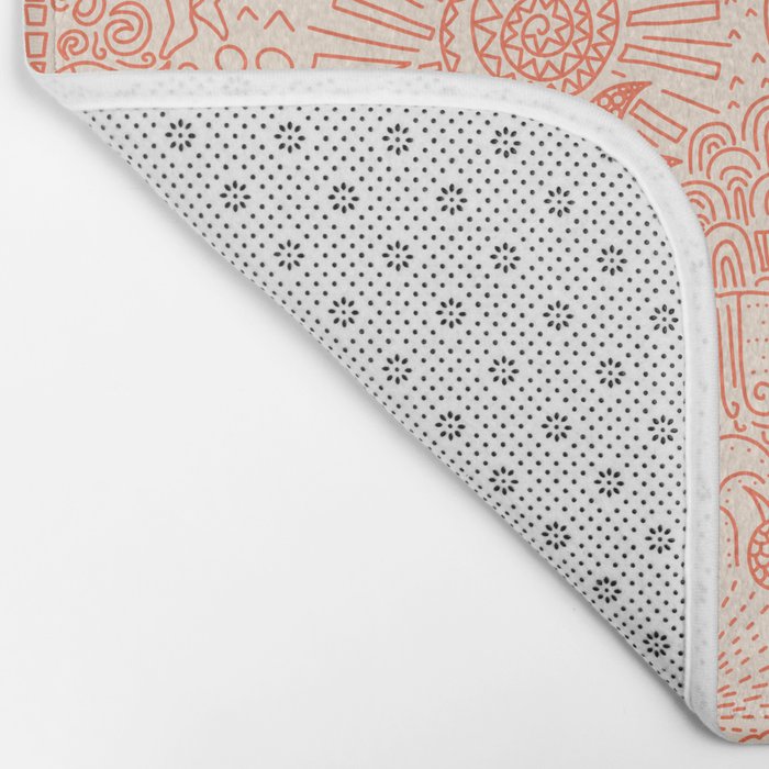 Polynesian Dancers Coral Peach Bath Mat Gallery Image 2