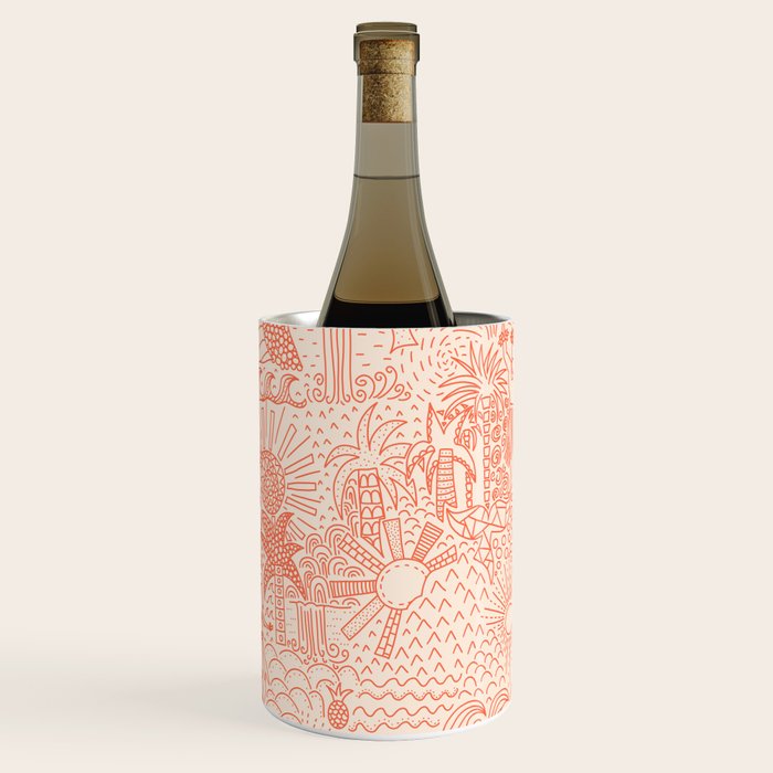 Polynesian Dancers Coral Peach Wine Chiller