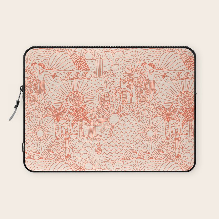 Polynesian Dancers Coral Peach Laptop Sleeve Gallery Image 1