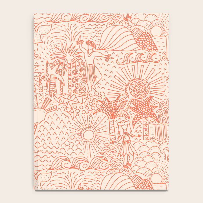 Polynesian Dancers Coral Peach Notebook Gallery Image 4