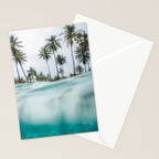 Split View Paradise - Ocean and Palm Tree Wall Art Stationery Card Gallery Image 2