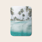 Split View Paradise - Ocean and Palm Tree Wall Art Bath Mat Gallery Image 1