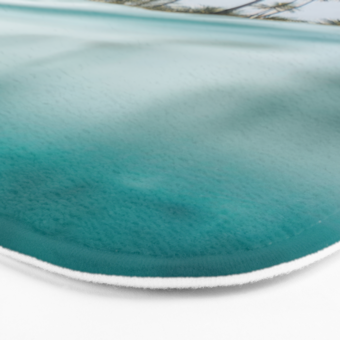 Split View Paradise - Ocean and Palm Tree Wall Art Bath Mat Gallery Image 3