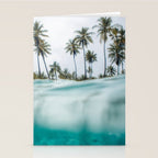 Split View Paradise - Ocean and Palm Tree Wall Art Stationery Card Gallery Image 2