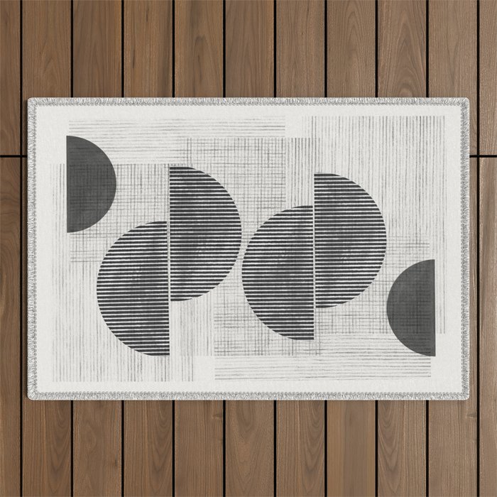 Old Retro Graphic Paper Outdoor Rug Gallery Image 1