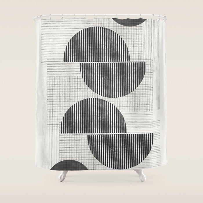 Old Retro Graphic Paper Shower Curtain Gallery Image 1