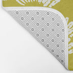 Modern Botanical in Cream on Chartreuse Bath Mat Gallery Image 2