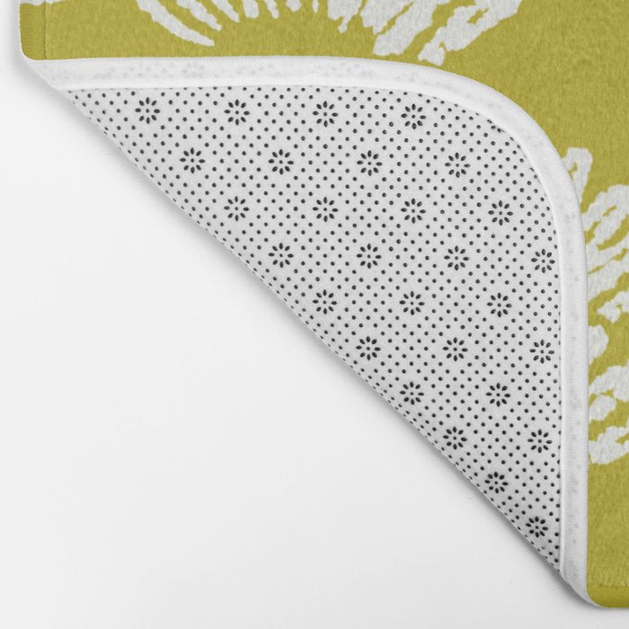 Modern Botanical in Cream on Chartreuse Bath Mat Gallery Image 2