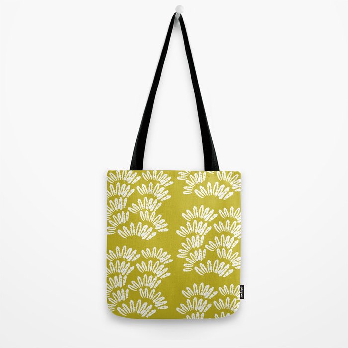 Modern Botanical in Cream on Chartreuse Tote Bag Gallery Image 2
