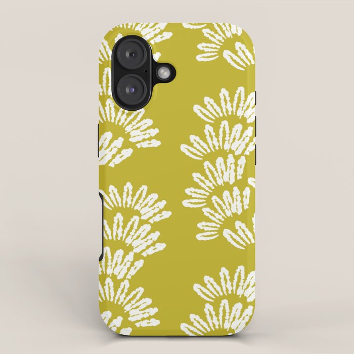 Modern Botanical in Cream on Chartreuse iPhone Case Gallery Image 1