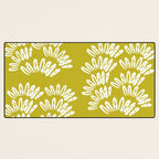 Modern Botanical in Cream on Chartreuse Desk Mat Gallery Image 3