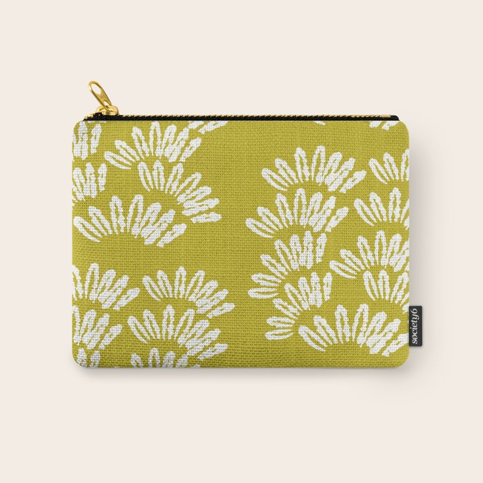Modern Botanical in Cream on Chartreuse Carry All Pouch Gallery Image 1