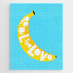 Big fruit Banana with 'Peel the love' typographic pun Jigsaw Puzzle Gallery Image 1