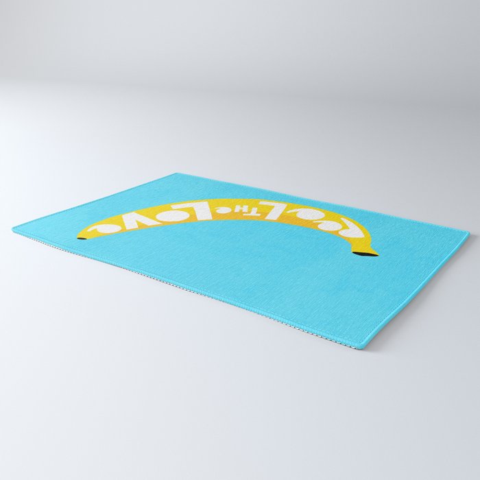 Big fruit Banana with 'Peel the love' typographic pun Rug Gallery Image 3