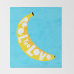 Big fruit Banana with 'Peel the love' typographic pun Throw Blanket Gallery Image 2
