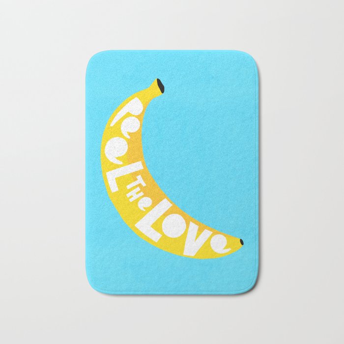Big fruit Banana with 'Peel the love' typographic pun Bath Mat Gallery Image 1