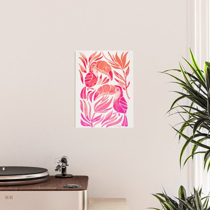 Tropical Toucans - Pink OmbrÃ© Palette Poster Gallery Image 2