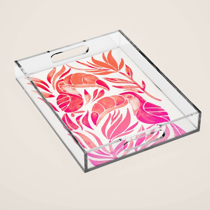 Tropical Toucans - Pink OmbrÃ© Palette Acrylic Tray Gallery Image 1