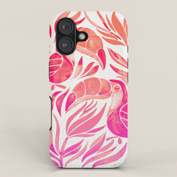 Tropical Toucans - Pink OmbrÃ© Palette iPhone Case Gallery Image 1
