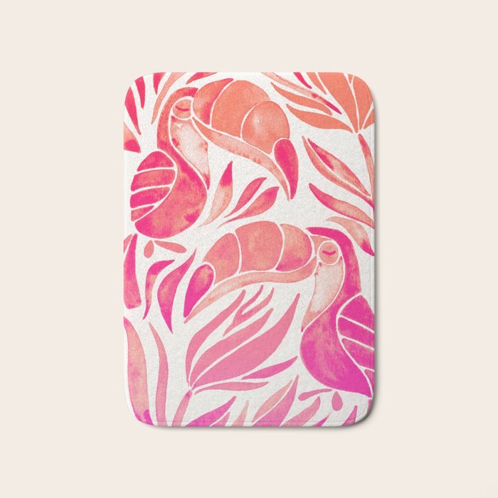 Tropical Toucans - Pink OmbrÃ© Palette Bath Mat Gallery Image 1