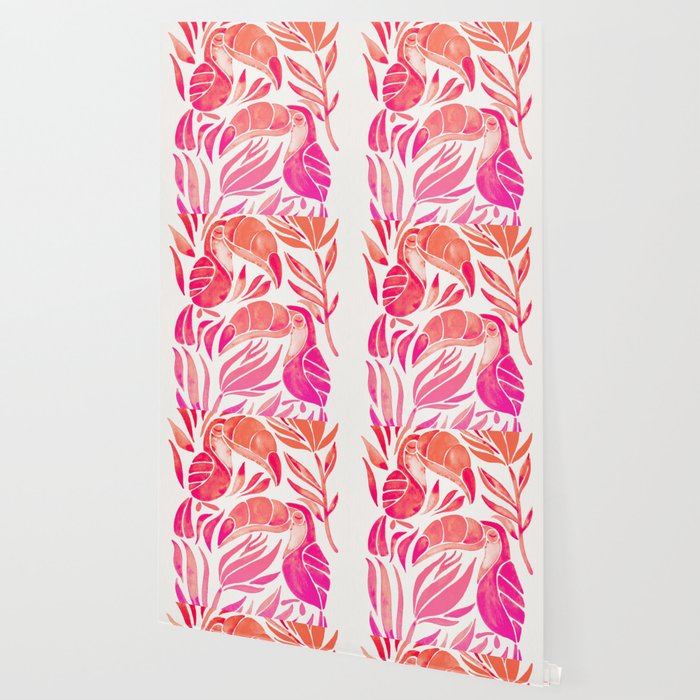 Tropical Toucans - Pink OmbrÃ© Palette Wallpaper Gallery Image 2