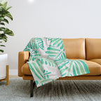 Tropical Banana Leaves - Mint Palette Throw Blanket Gallery Image 1