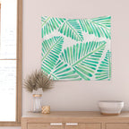 Tropical Banana Leaves - Mint Palette Wall Tapestry Gallery Image 2