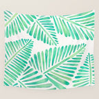 Tropical Banana Leaves - Mint Palette Wall Tapestry Gallery Image 4