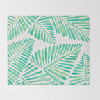 Tropical Banana Leaves - Mint Palette Throw Blanket Gallery Image 2
