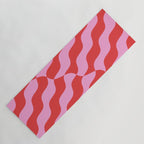 Retro Wavy Abstract Pattern in Red & Pink Yoga Mat Gallery Image 1