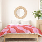 Retro Wavy Abstract Pattern in Red & Pink Duvet Cover Gallery Image 3