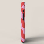 Retro Wavy Abstract Pattern in Red & Pink iPhone Case Gallery Image 2