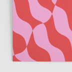 Retro Wavy Abstract Pattern in Red & Pink Poster Gallery Image 3