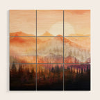 Forest Shrouded in Morning Mist Wood Wall Art Gallery Image 1