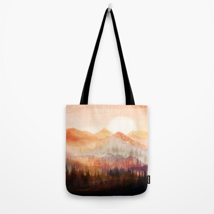 Forest Shrouded in Morning Mist Tote Bag Gallery Image 2