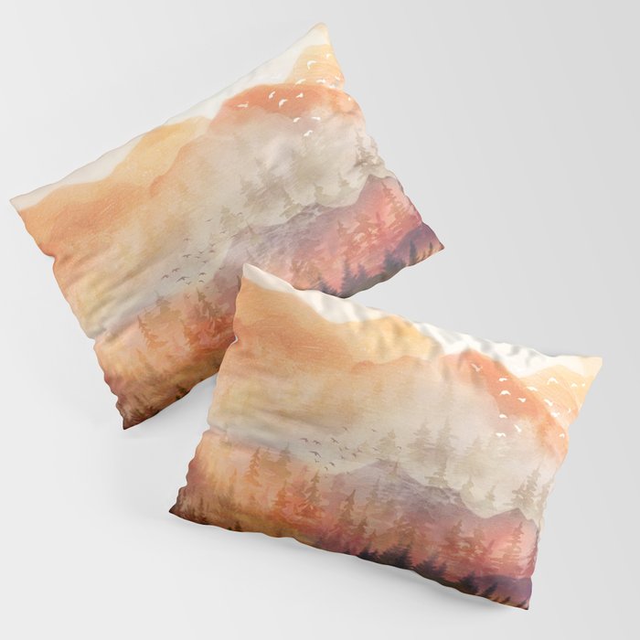 Forest Shrouded in Morning Mist Pillow Sham Gallery Image 3