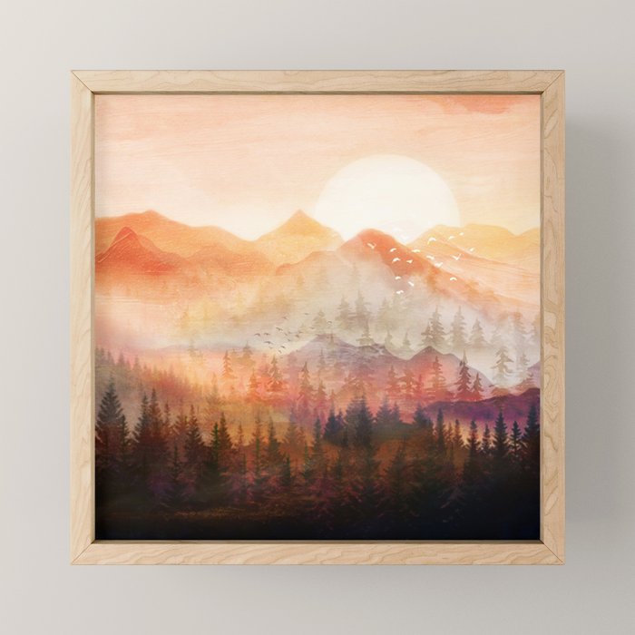 Forest Shrouded in Morning Mist Mini Art Print Gallery Image 1