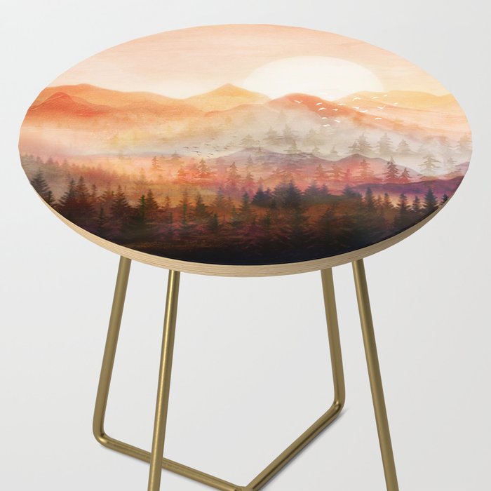 Forest Shrouded in Morning Mist Side Table Gallery Image 2