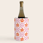 Orange Flower Pink & White Warped Double Checker Wine Chiller Gallery Image 3