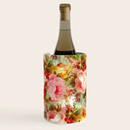 Boho chic pink yellow red roses floral vintage painting Wine Chiller Gallery Image 1