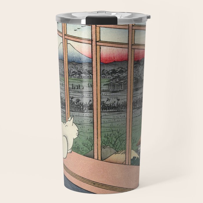 Utagawa Hiroshige Japanese Woodblock Cat Print Travel Mug Gallery Image 1