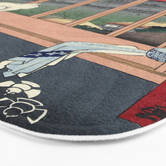Utagawa Hiroshige Japanese Woodblock Cat Print Bath Mat Gallery Image 3