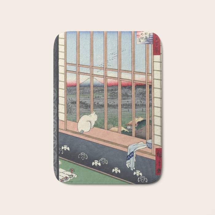 Utagawa Hiroshige Japanese Woodblock Cat Print Bath Mat Gallery Image 1