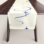 White and dark blue mystical starry night Table Runner Gallery Image 1