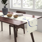 White and dark blue mystical starry night Table Runner Gallery Image 2
