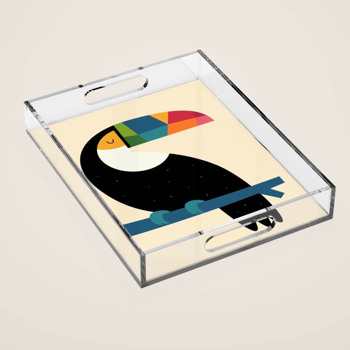 Rainbow Toucan Acrylic Tray Gallery Image 1