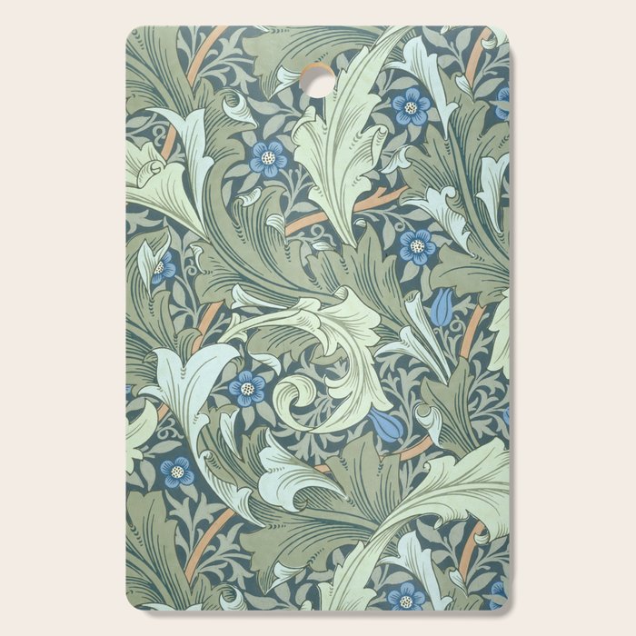 William Morris Granville Green Blue Vintage Pattern Cutting Board Gallery Image 1