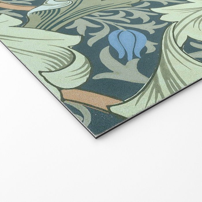 William Morris Granville Green Blue Vintage Pattern Welcome Mat Gallery Image 2